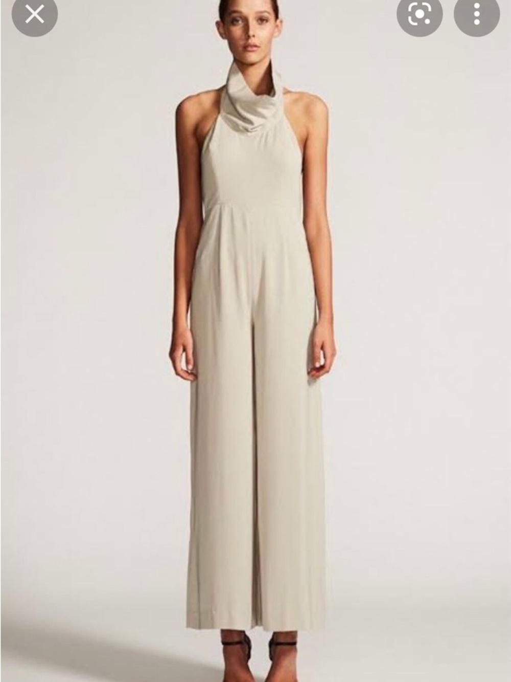 Shona Joy Sleeveless Halter Wide-Leg Jumpsuit Sz 6